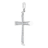 14K White 1/4 CTW Natural Diamond Micro Pavé Cross Pendant