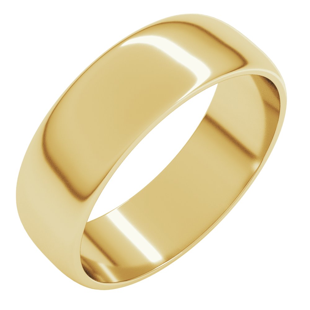 14K Yellow Gold 6 mm Lightweight Half Round Band Size 5