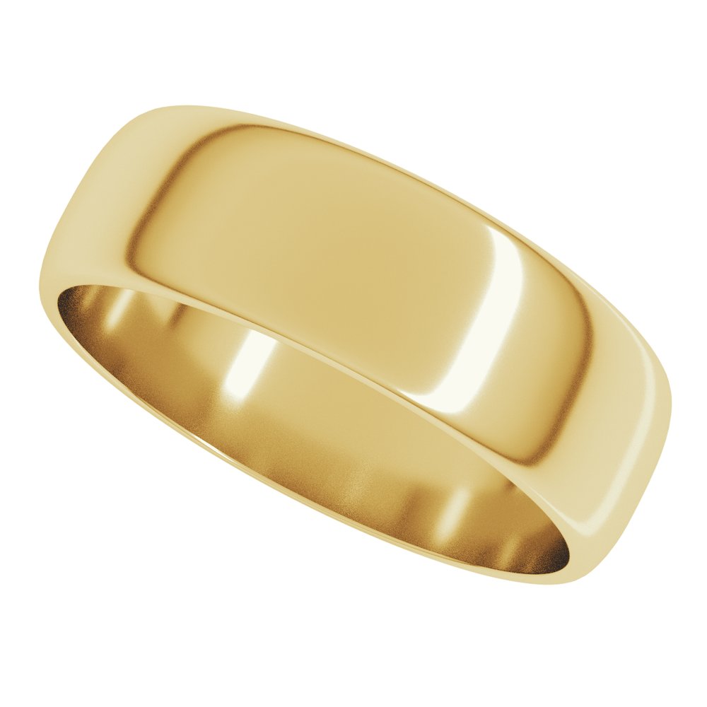 10K Yellow Gold 6 mm Lightweight Half Round Band Size 4