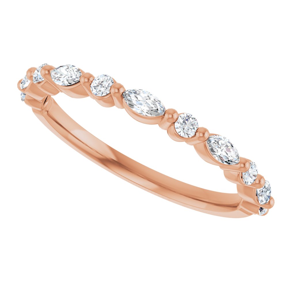 14K Rose 1/3 CTW Natural Diamond Anniversary Band