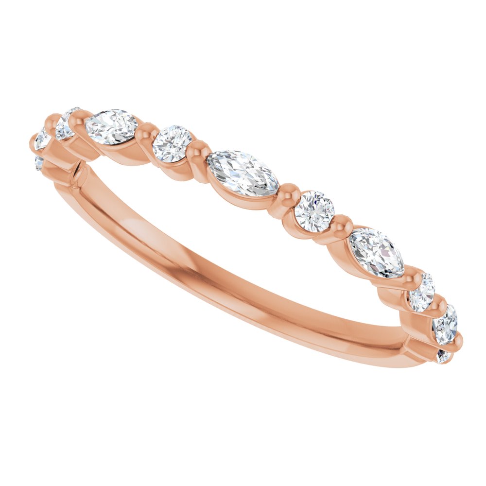 14K Rose 1/4 CTW Natural Diamond Anniversary Band