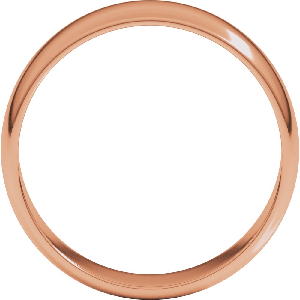14K Rose Gold 6 mm Lightweight Half Round Band Size 11