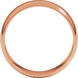 14K Rose Gold 6 mm Lightweight Half Round Band Size 11