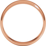 18K Rose 6 mm Lightweight Half Round Band Size 7.5