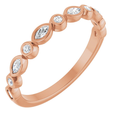 14K Rose 1/5 CTW Natural Diamond Anniversary Band