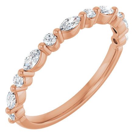 14K Rose Gold 1/3 CTW Natural Diamond Anniversary Band