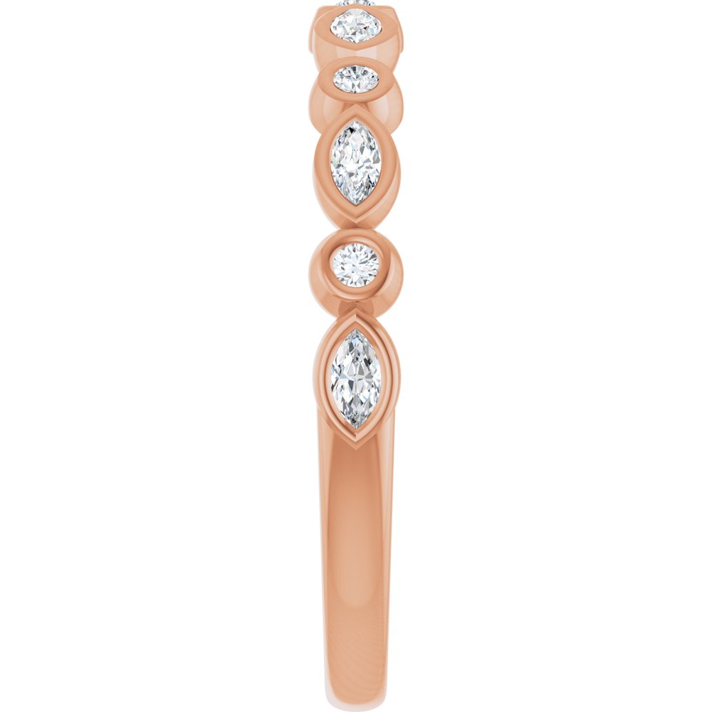 14K Rose 1/5 CTW Natural Diamond Anniversary Band