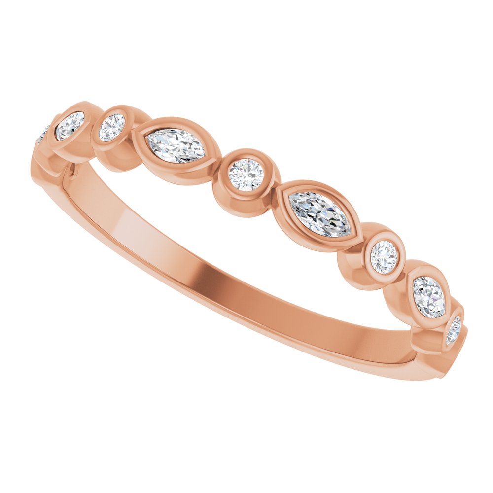 14K Rose 1/5 CTW Natural Diamond Anniversary Band