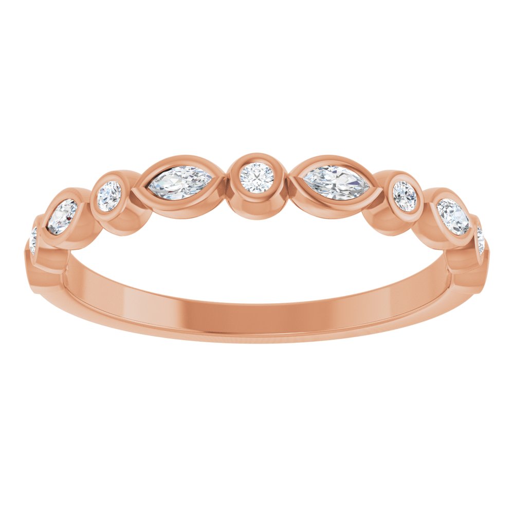 14K Rose 1/5 CTW Natural Diamond Anniversary Band