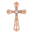 14K Rose Gold .025 CTW Natural Diamond Cross Pendant 