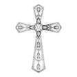 14K White Gold .025 CTW Natural Diamond Cross Pendant 