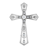 14K White Gold .025 CTW Natural Diamond Cross Pendant 