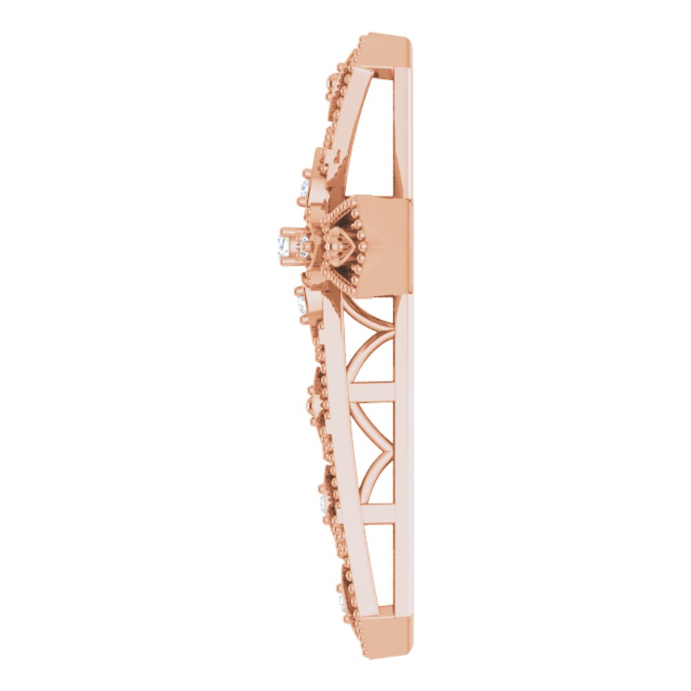 14K Rose Gold .025 CTW Natural Diamond Cross Pendant 