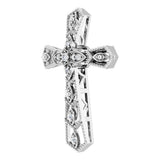 14K White Gold .025 CTW Natural Diamond Cross Pendant 