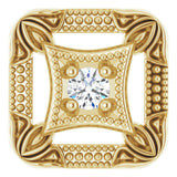 14K Yellow .03 CT Natural Diamond Vintage-Inspired Pendant