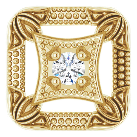 14K Yellow .03 CT Natural Diamond Vintage-Inspired Pendant