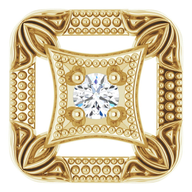 14K Yellow .03 CT Natural Diamond Vintage-Inspired Pendant