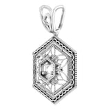 14K White 1.9 mm Round Filigree Pendant Mounting