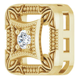 14K Yellow .03 CT Natural Diamond Vintage-Inspired Pendant