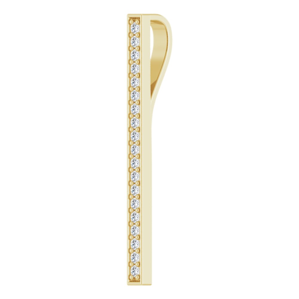 14K Yellow 1/5 CTW Natural Diamond Vertical Bar Pendant