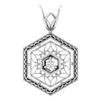 14K White .025 CT Natural Diamond Filigree Pendant