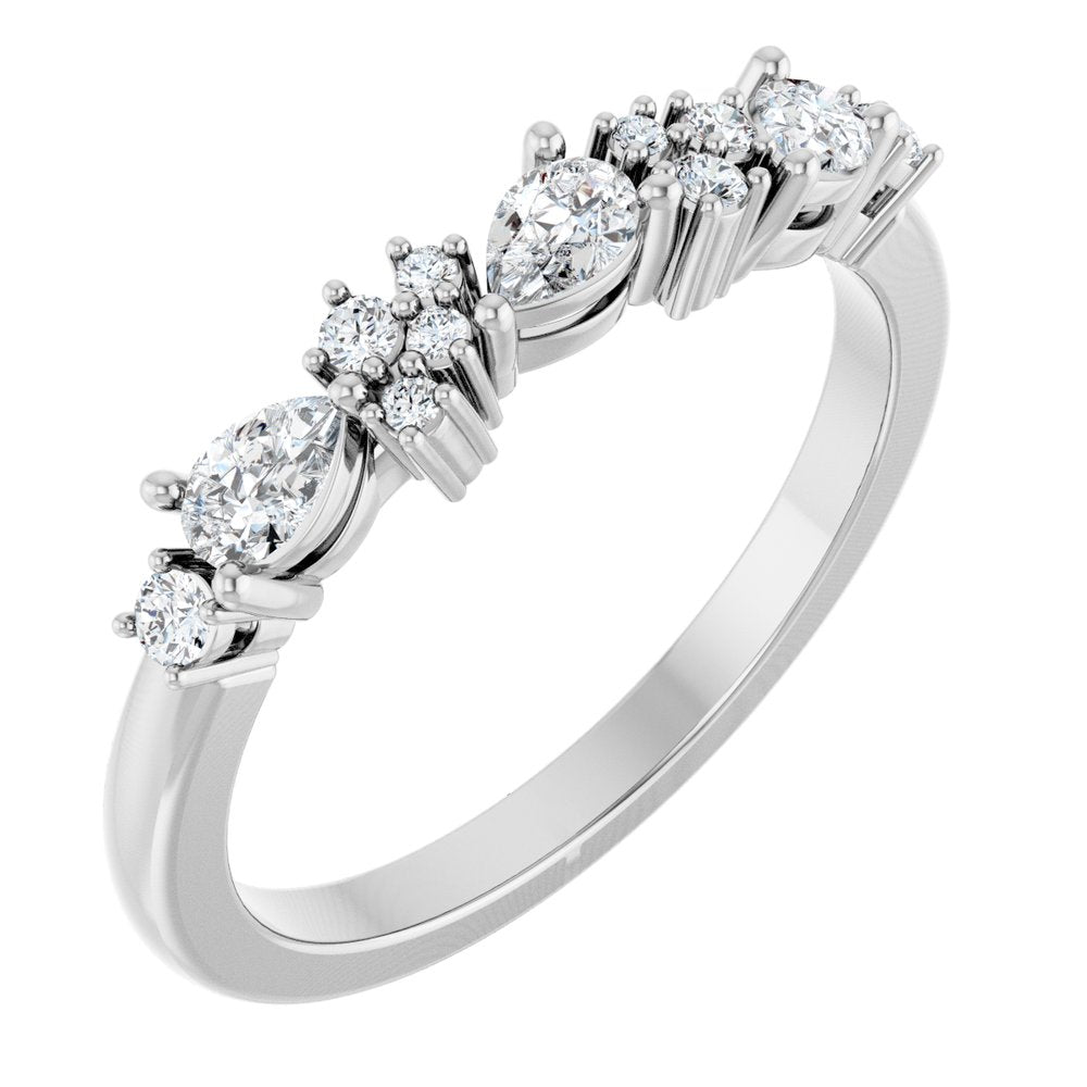 14K White 3/8 CTW Natural Diamond Anniversary Band