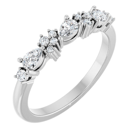 14K White 3/8 CTW Natural Diamond Anniversary Band