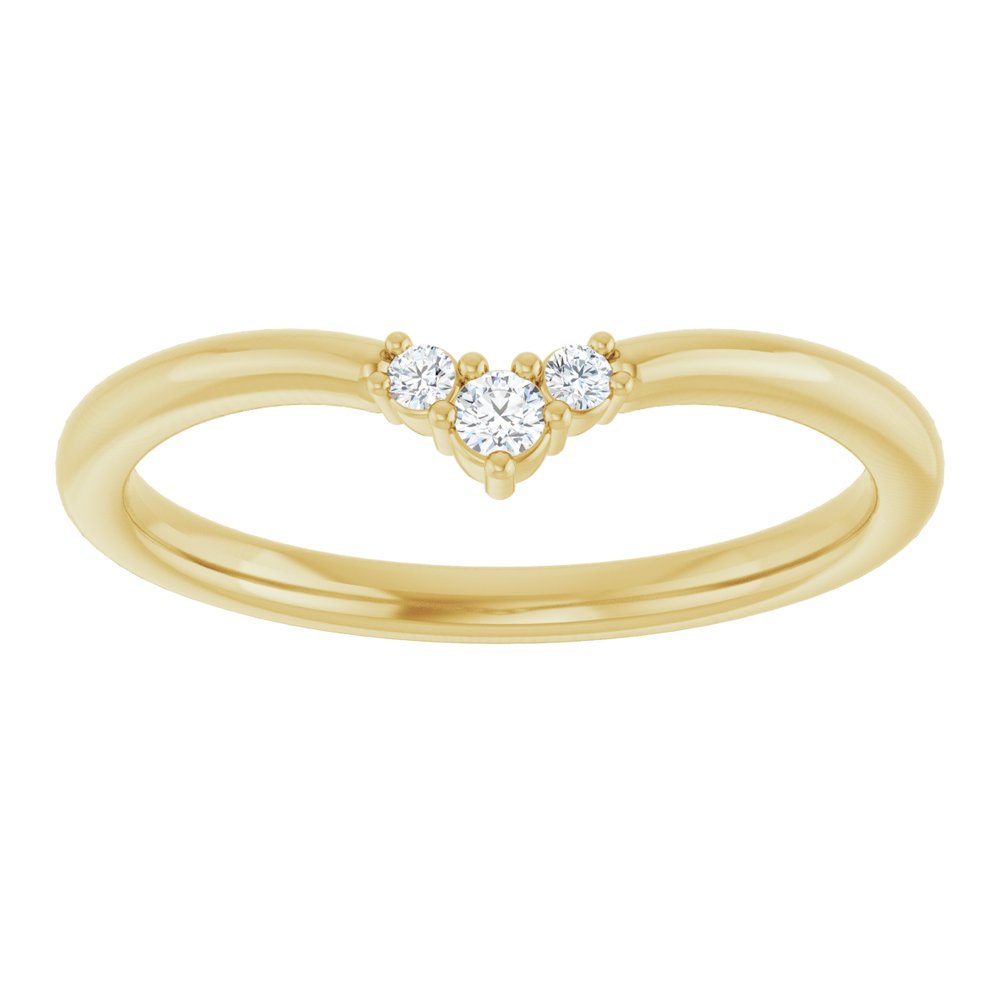 14K Yellow Gold .06 CTW Natural Diamond Contour Band