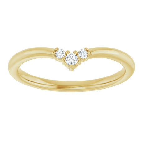 14K Yellow Gold .06 CTW Natural Diamond Contour Band