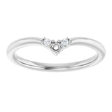 14K White .06 CTW Lab-Grown Diamond Contour Band