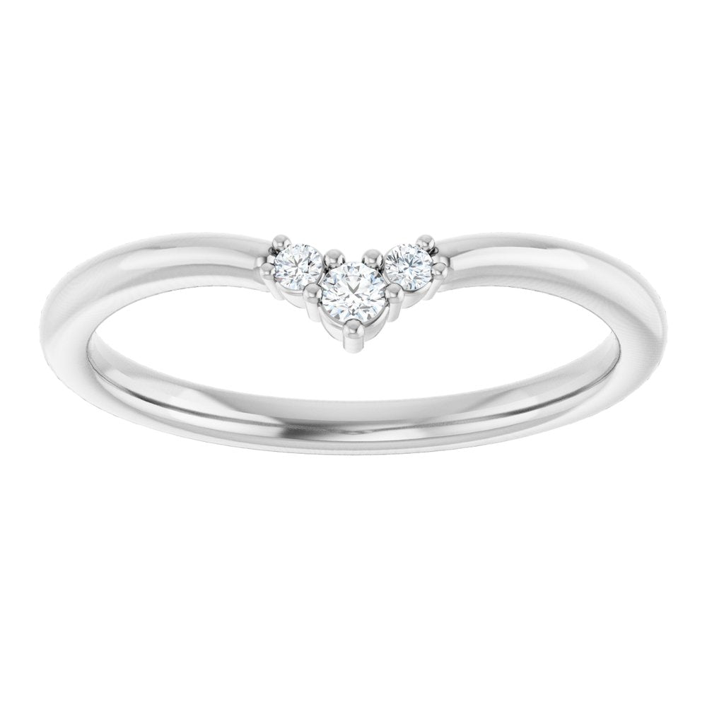 Platinum .06 CTW Natural Diamond Contour Band