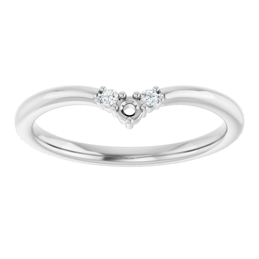 14K White Gold .06 CTW Lab-Grown Diamond Contour Band