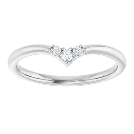 Platinum .06 CTW Natural Diamond Contour Band