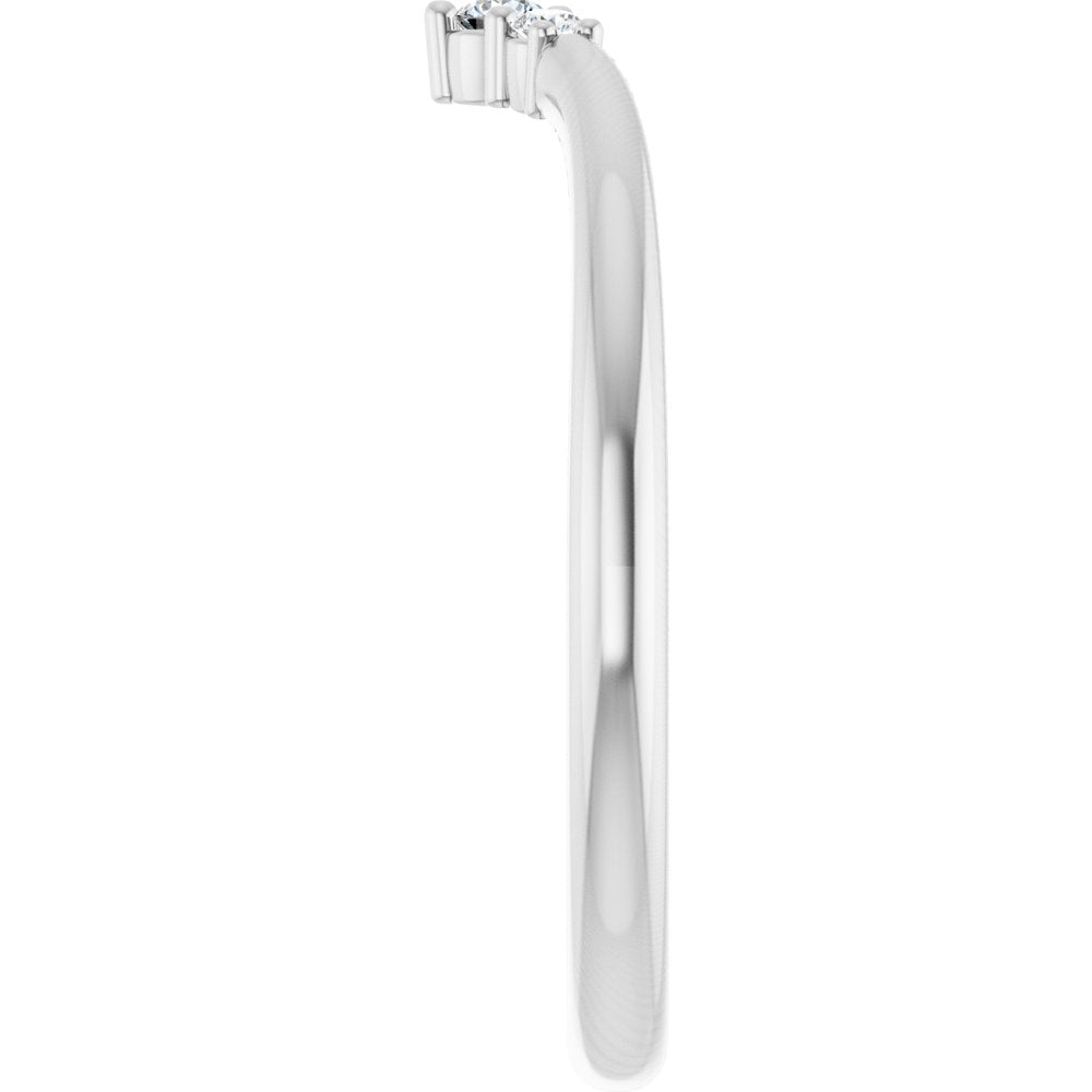 Platinum .06 CTW Natural Diamond Contour Band