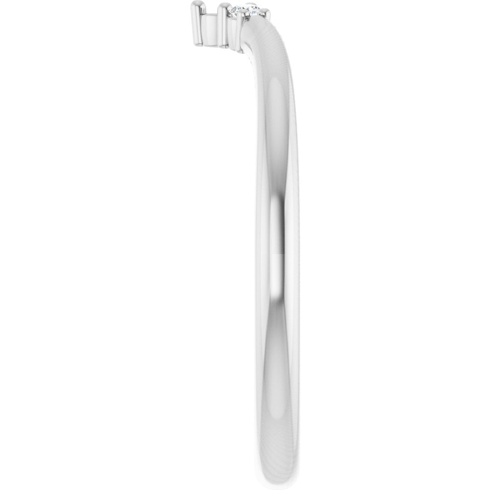 14K White Gold .06 CTW Lab-Grown Diamond Contour Band