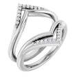 14K White 1/8 CTW Natural Diamond Double Row Ring Guard