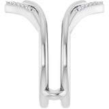 14K White 1/8 CTW Natural Diamond Double Row Ring Guard