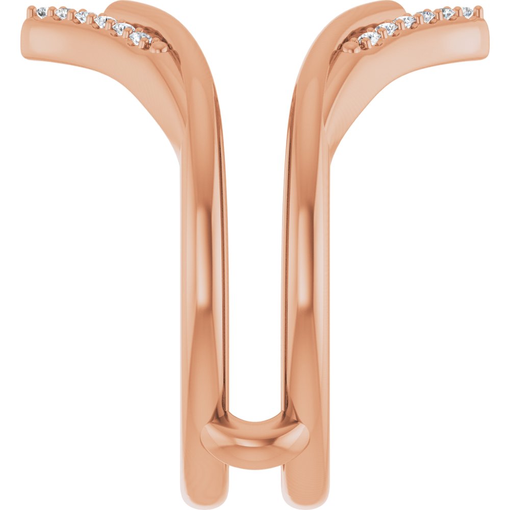 14K Rose Gold 1/8 CTW Natural Diamond Double Row Ring Guard