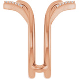 14K Rose 1/8 CTW Natural Diamond Double Row Ring Guard