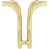 14K Yellow 1/8 CTW Natural Diamond Double Row Ring Guard