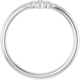 14K White .06 CTW Natural Diamond Contour Band