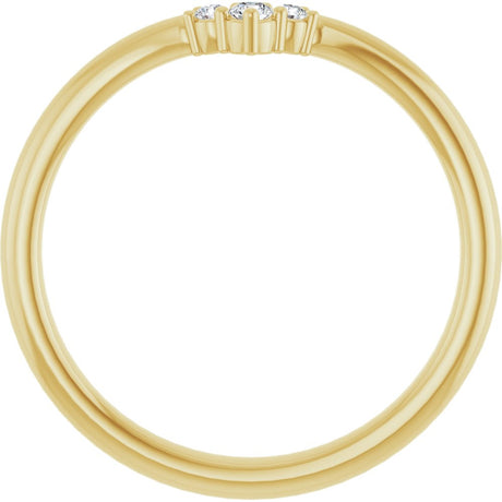 14K Yellow .06 CTW Natural Diamond Contour Band