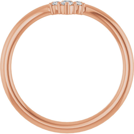 14K Rose Gold .06 CTW Natural Diamond Contour Band