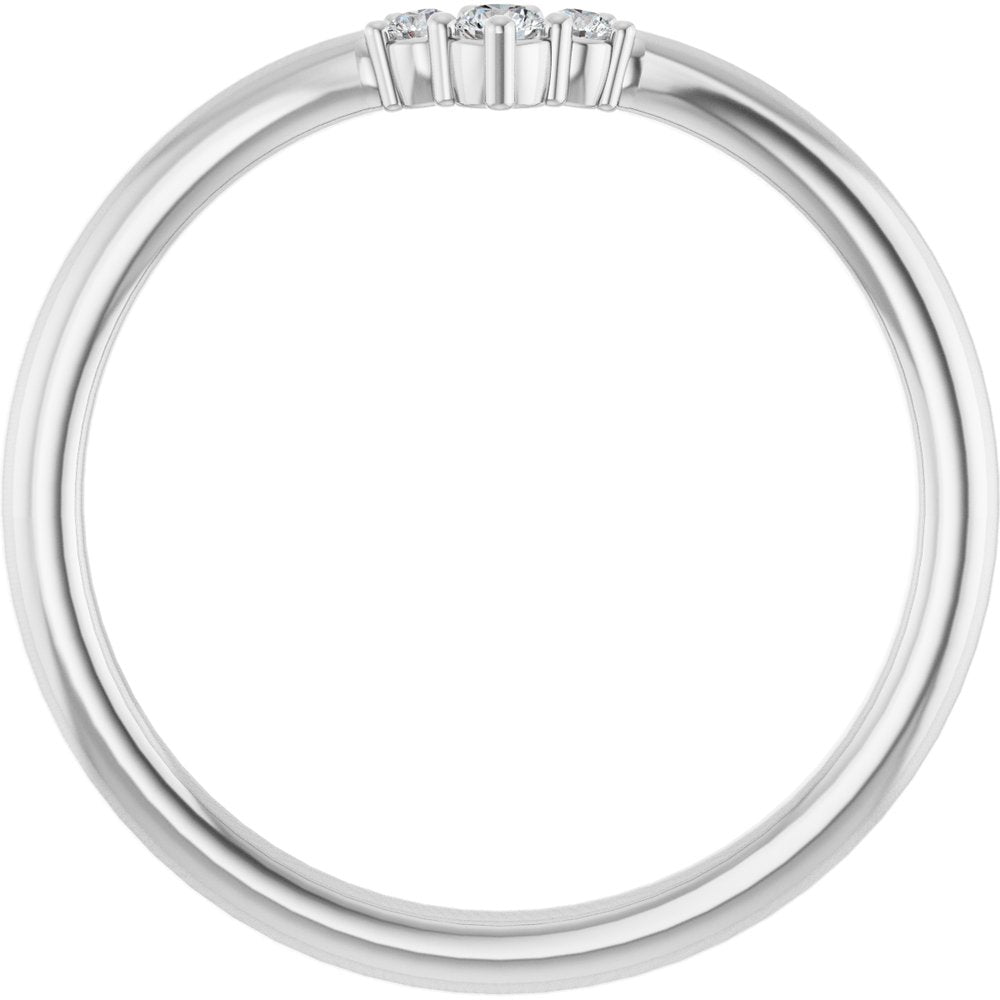 14K White Gold .06 CTW Natural Diamond Contour Band