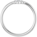 14K White Gold .06 CTW Natural Diamond Contour Band