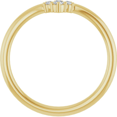 14K Yellow Gold .06 CTW Natural Diamond Contour Band