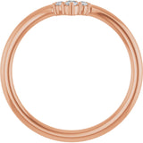 14K Rose .06 CTW Natural Diamond Contour Band