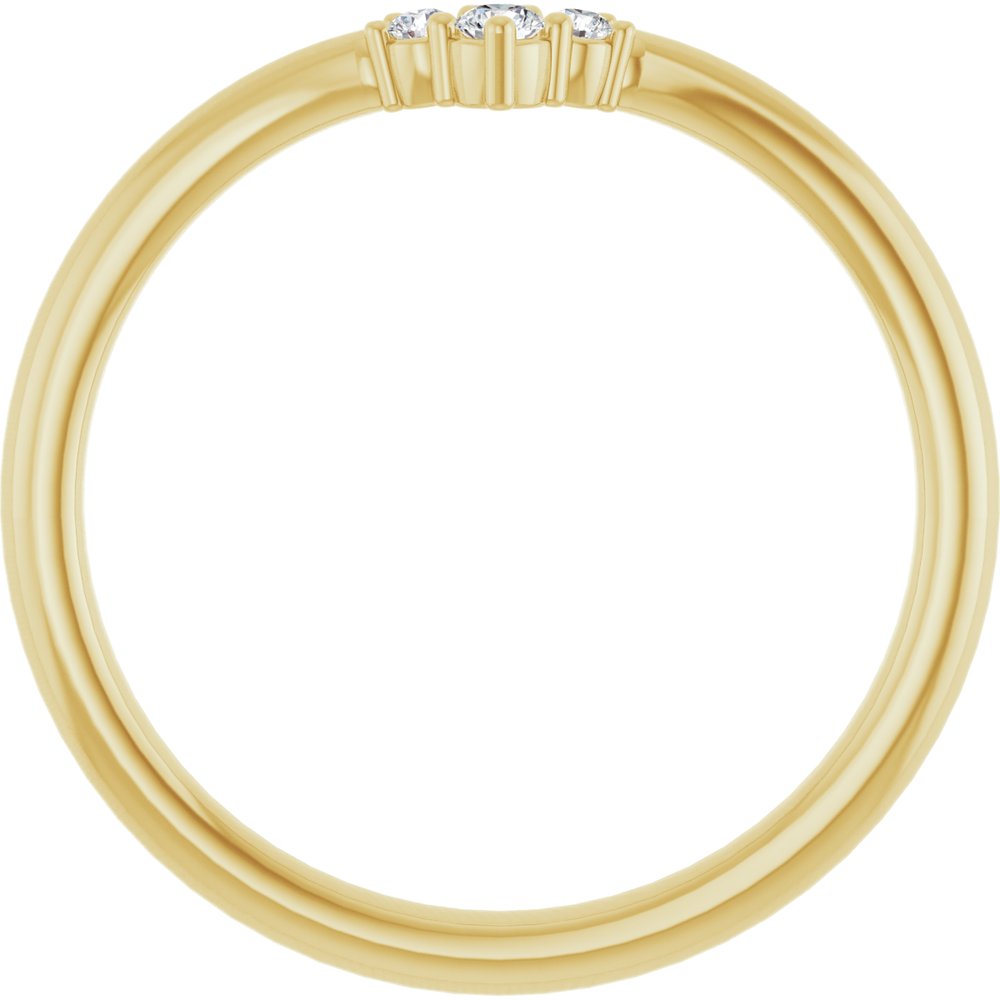 14K Yellow .06 CTW Natural Diamond Contour Band