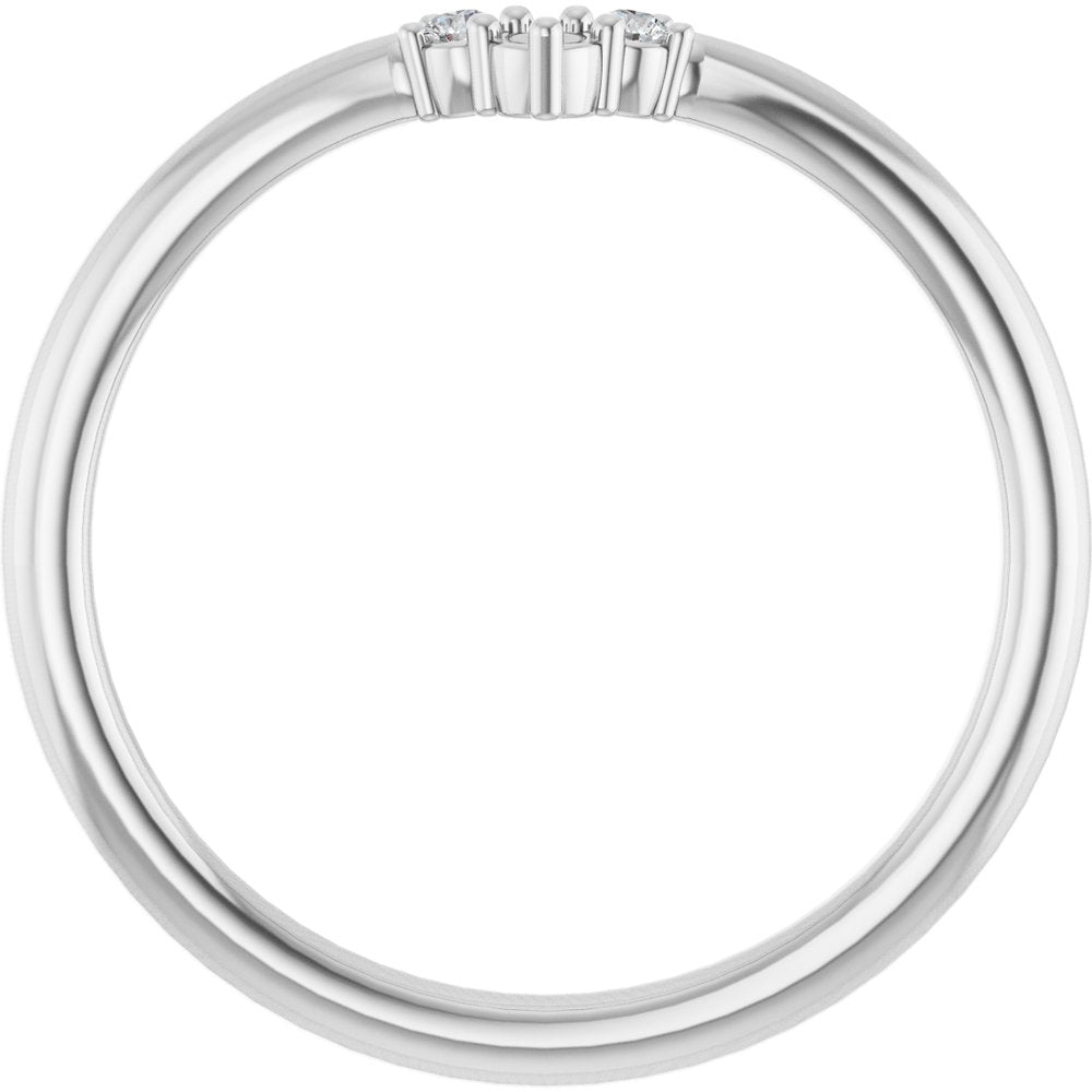 14K White Gold .06 CTW Lab-Grown Diamond Contour Band