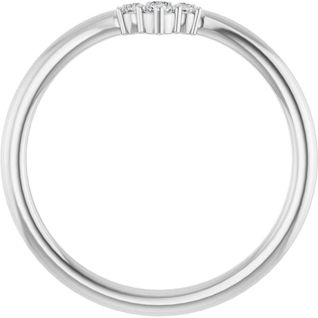 Platinum .06 CTW Natural Diamond Contour Band